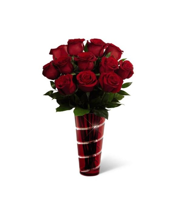 The In Love With Red Roses Bouquet 13 V6 Floristforall Com